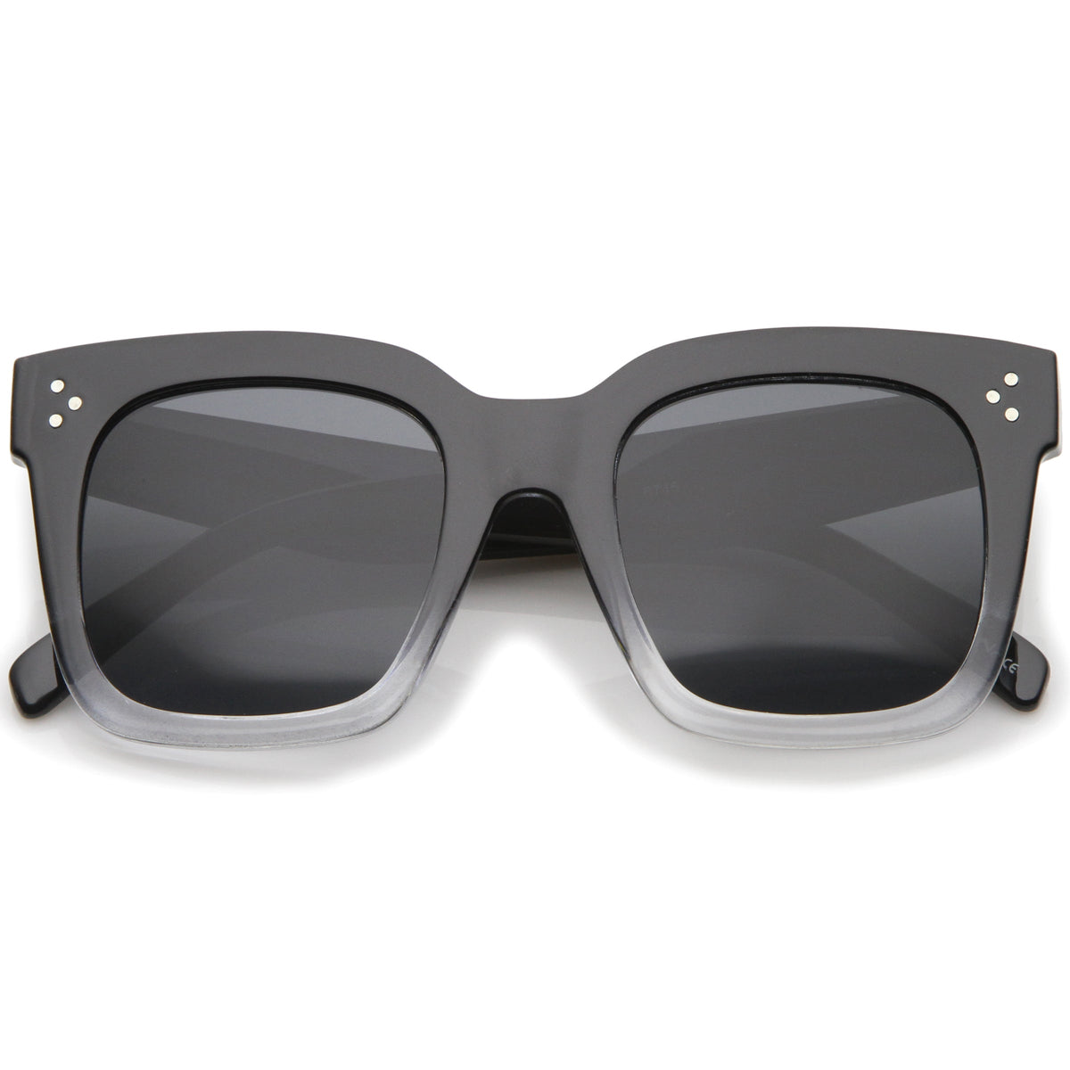 Bold Oversize Flat Mirror Lens Square Frame Horn Rimmed Sunglasses 50mm - A100