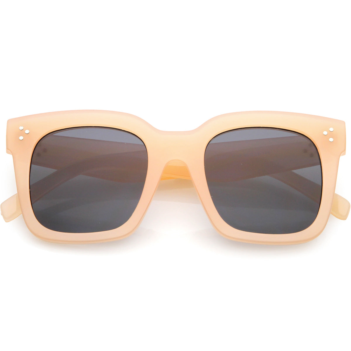 Bold Oversize Square Horned Rim Flat Lens Sunglasses A252