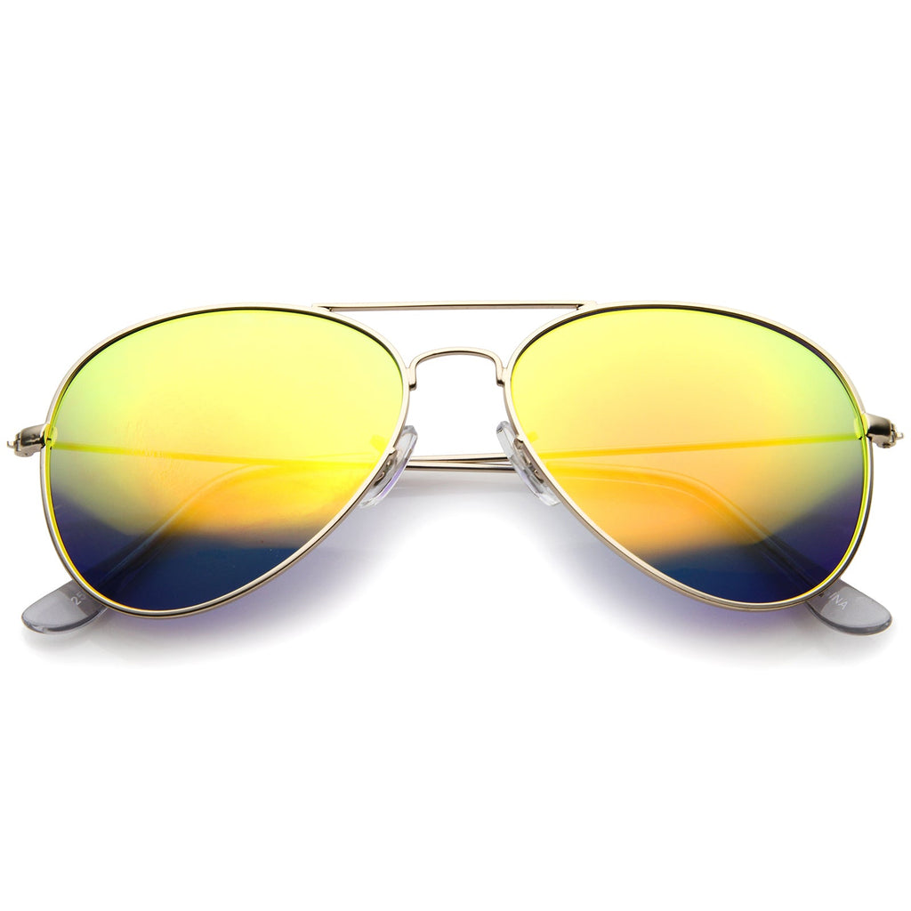 Classic Metal Mirrored Coated lens Aviator Sunglasses C774