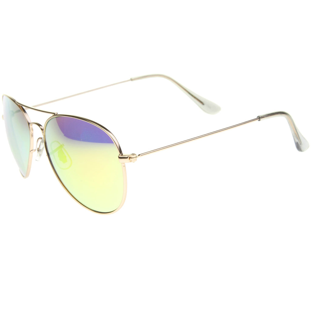 Classic Metal Mirrored Coated lens Aviator Sunglasses C774