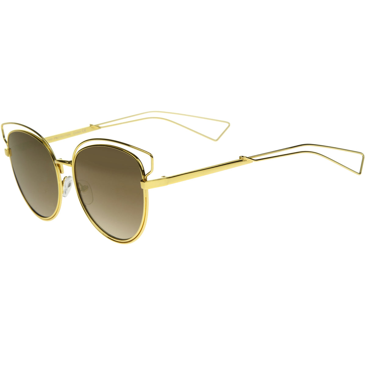 Women's Metal Laser Cut Mirrored Flat Lens Sunglasses A319