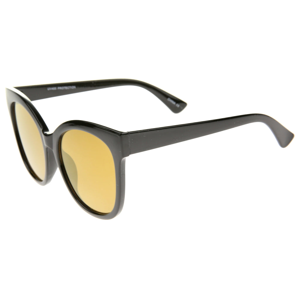 Oversize Women's Mirrored Flat Lens Cat Eye Sunglasses A337