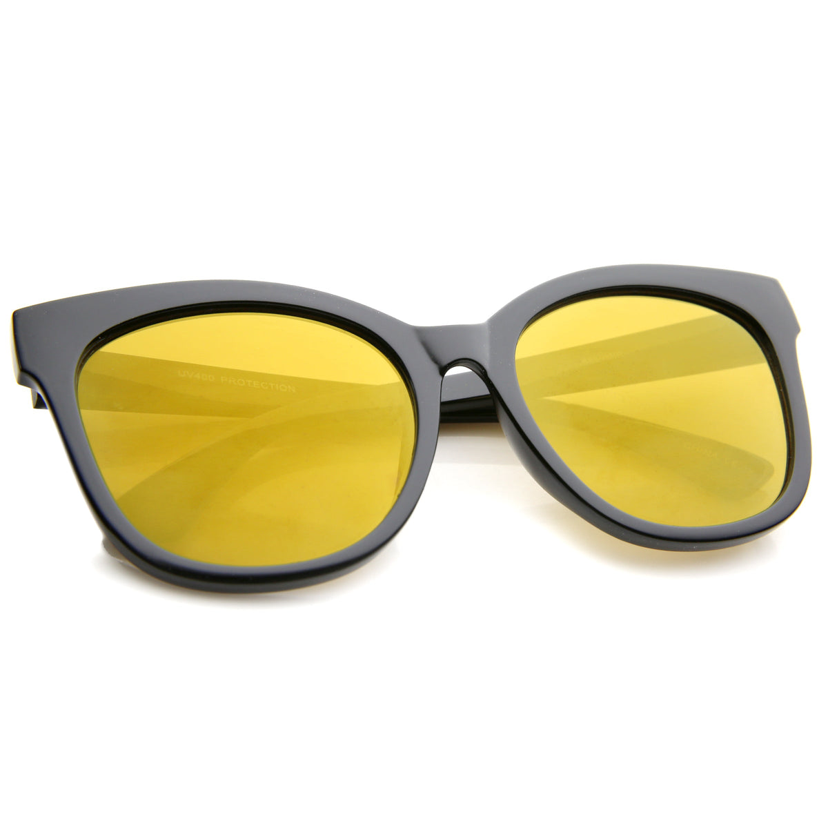Oversize Women's Mirrored Flat Lens Cat Eye Sunglasses A337