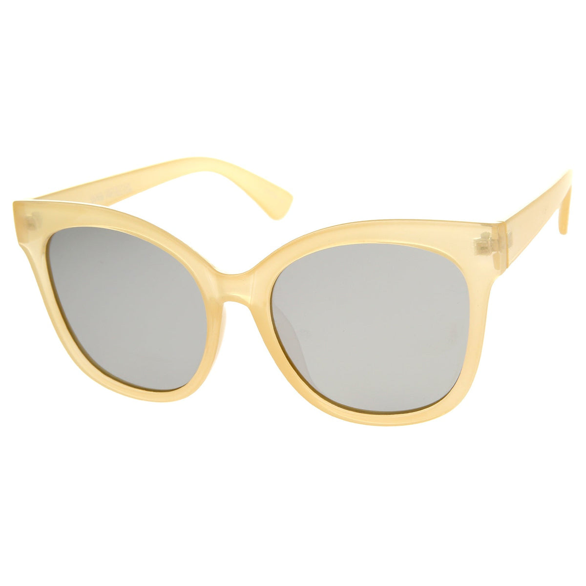 Oversize Women's Mirrored Flat Lens Cat Eye Sunglasses A337