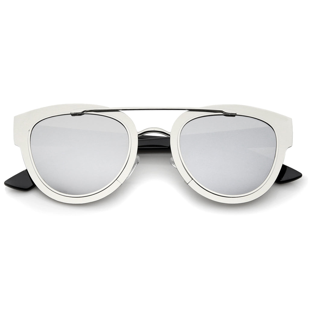 Modern Laser Cut Metal Crossbar Sunglasses A347