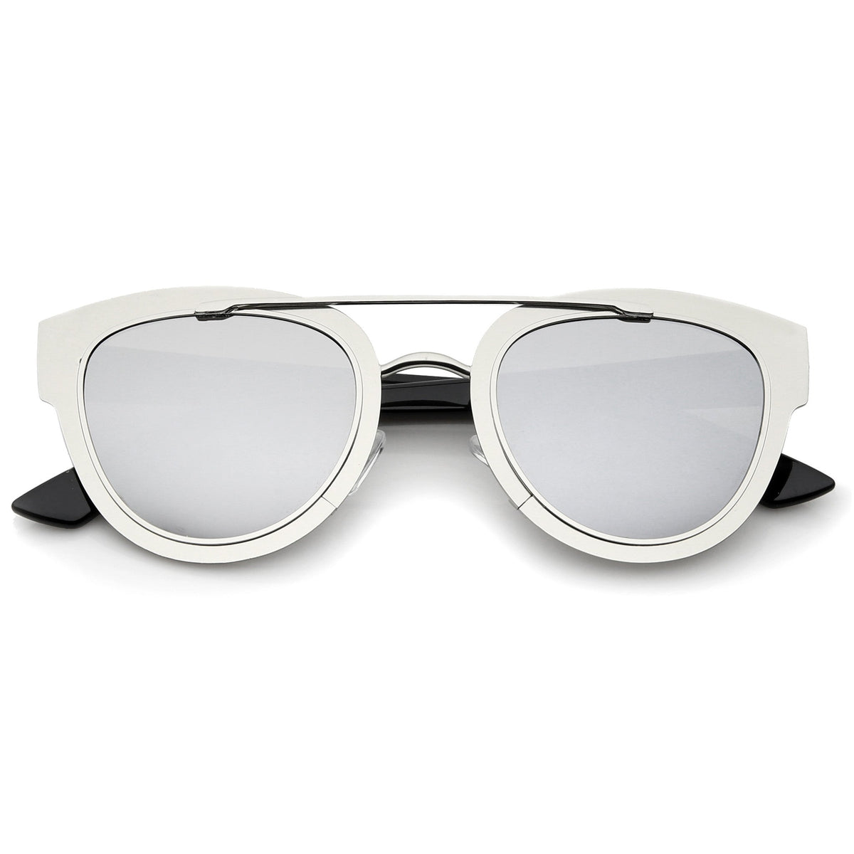Modern Laser Cut Metal Crossbar Sunglasses A347