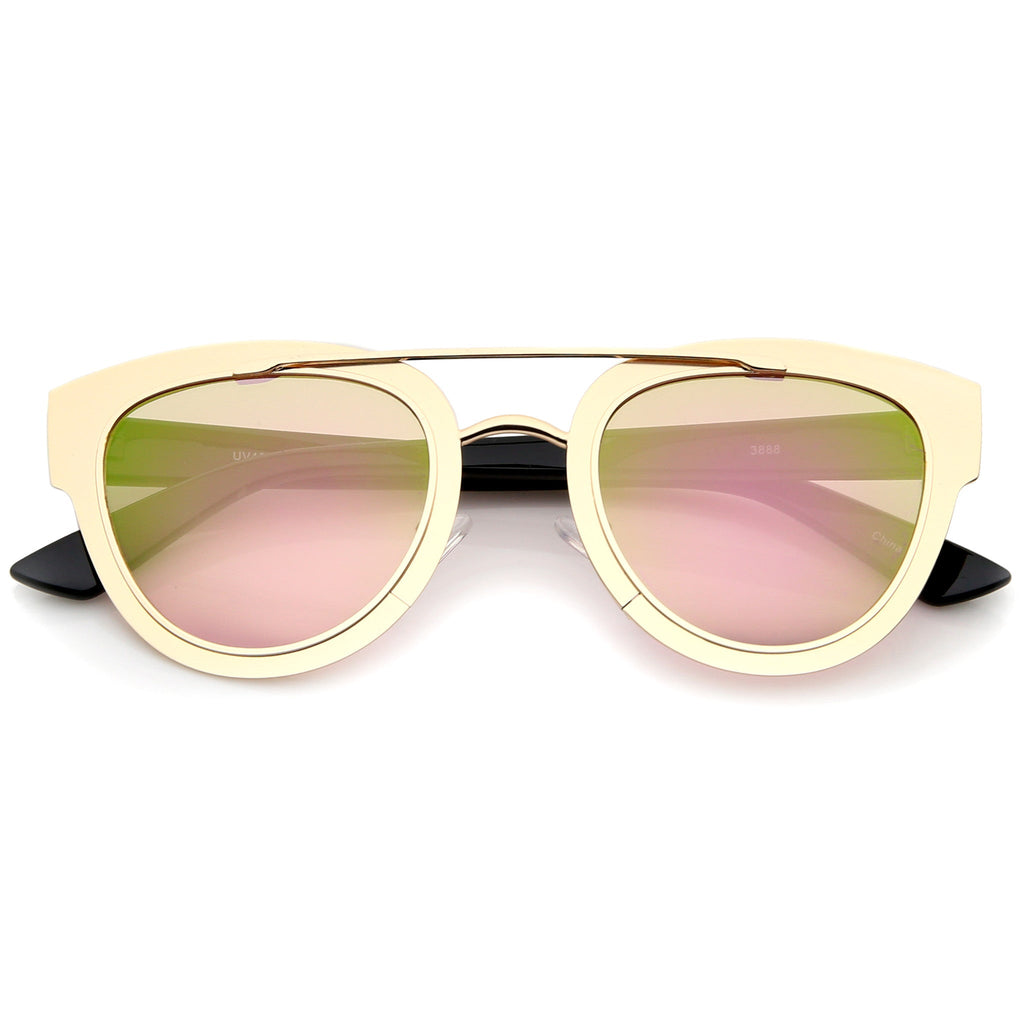 Modern Laser Cut Metal Crossbar Sunglasses A347