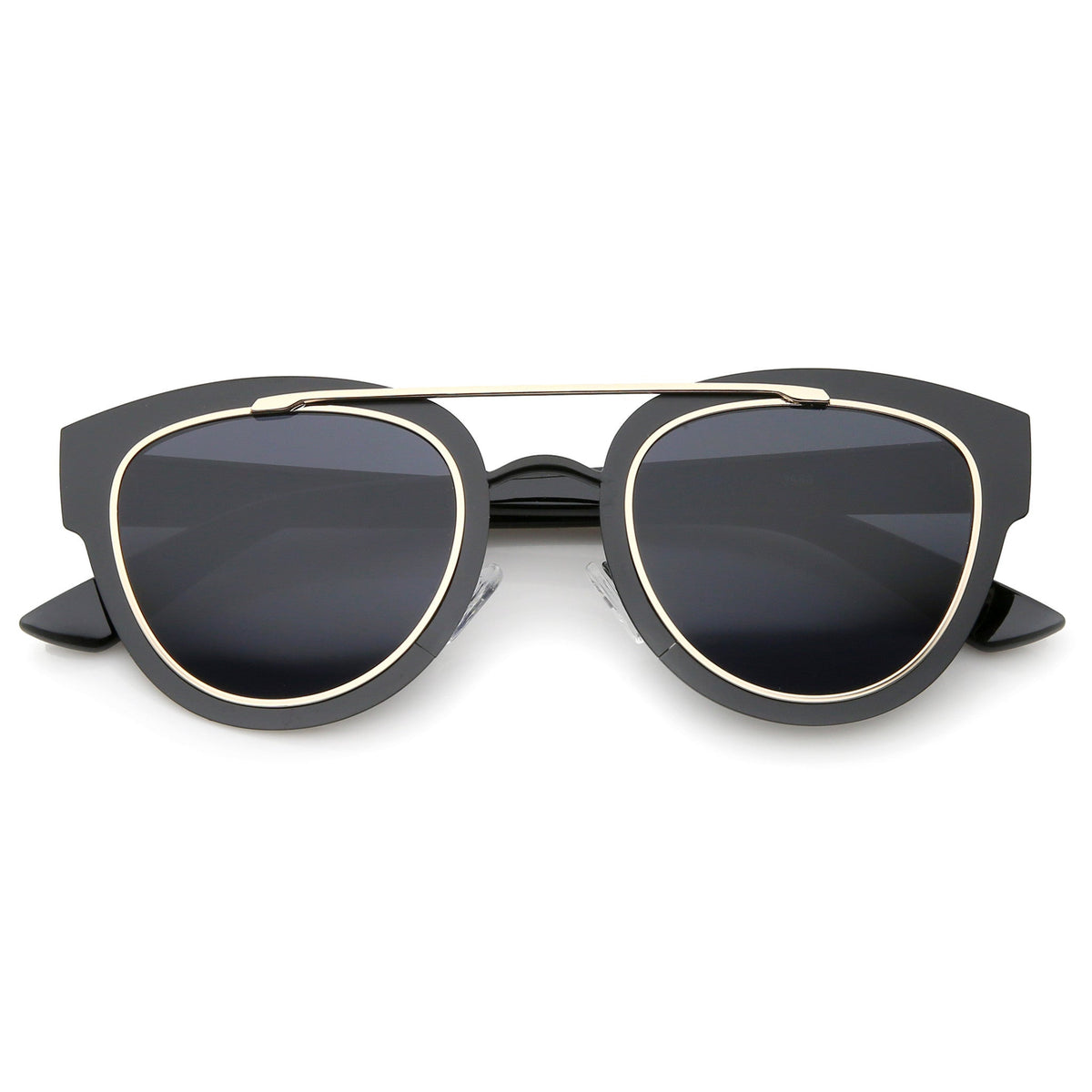 Modern Laser Cut Metal Crossbar Sunglasses A347
