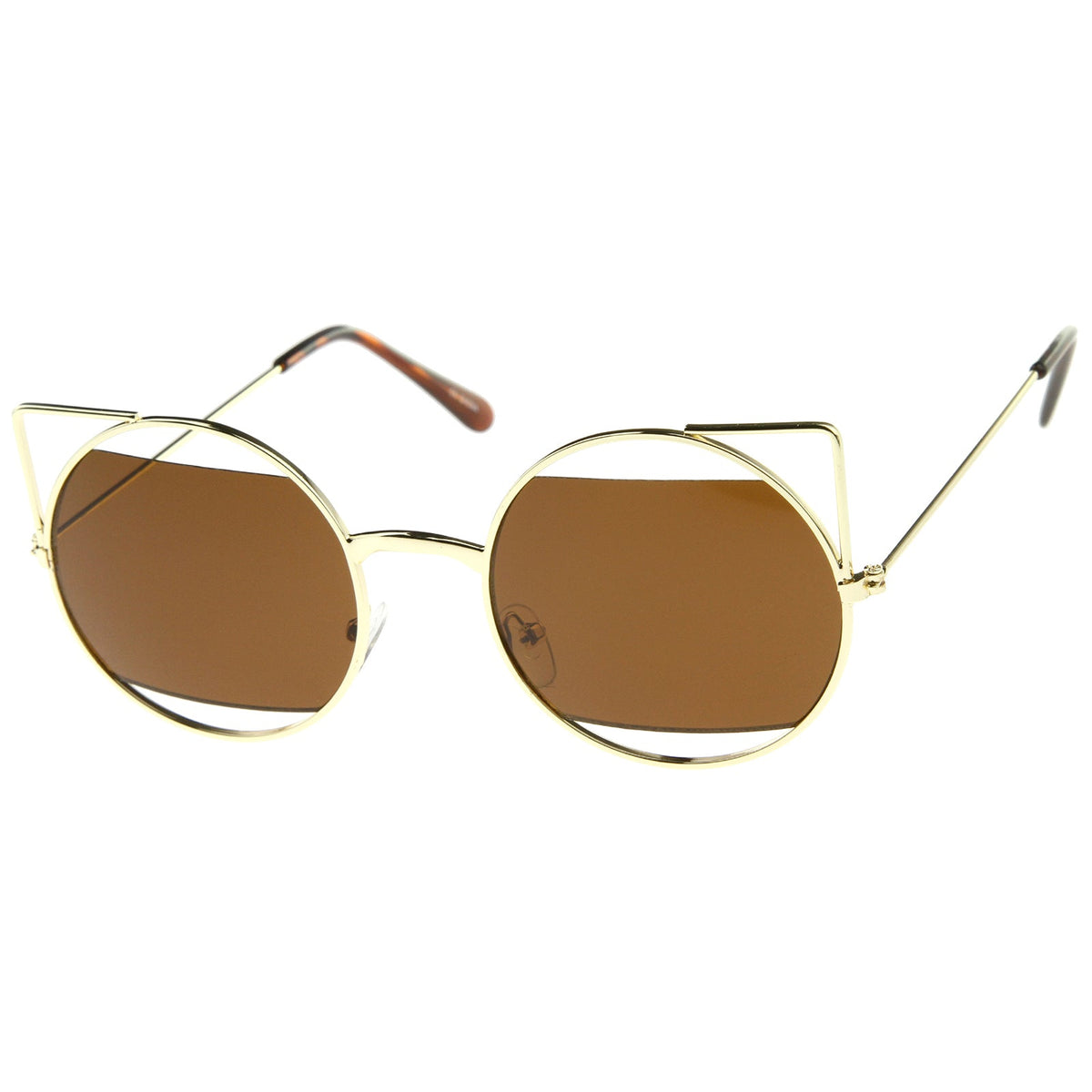 Women's Round Laser Cutout Cat Eye Sunglasses A350