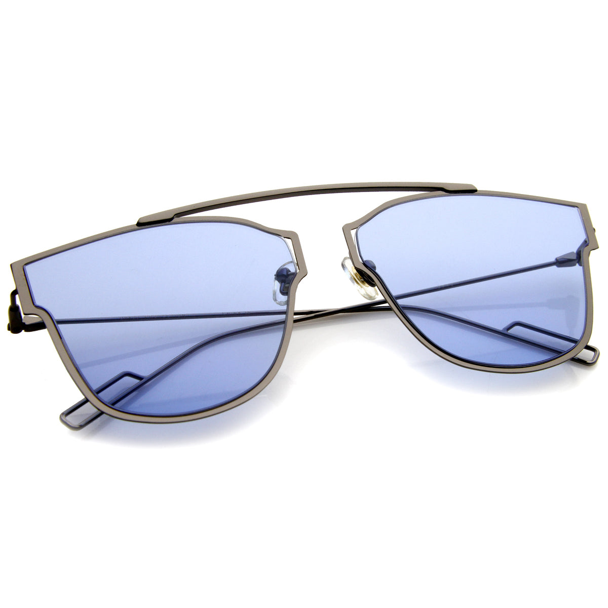 Modern Thin Wire Frame Flat Lens Pantos Sunglasses A353