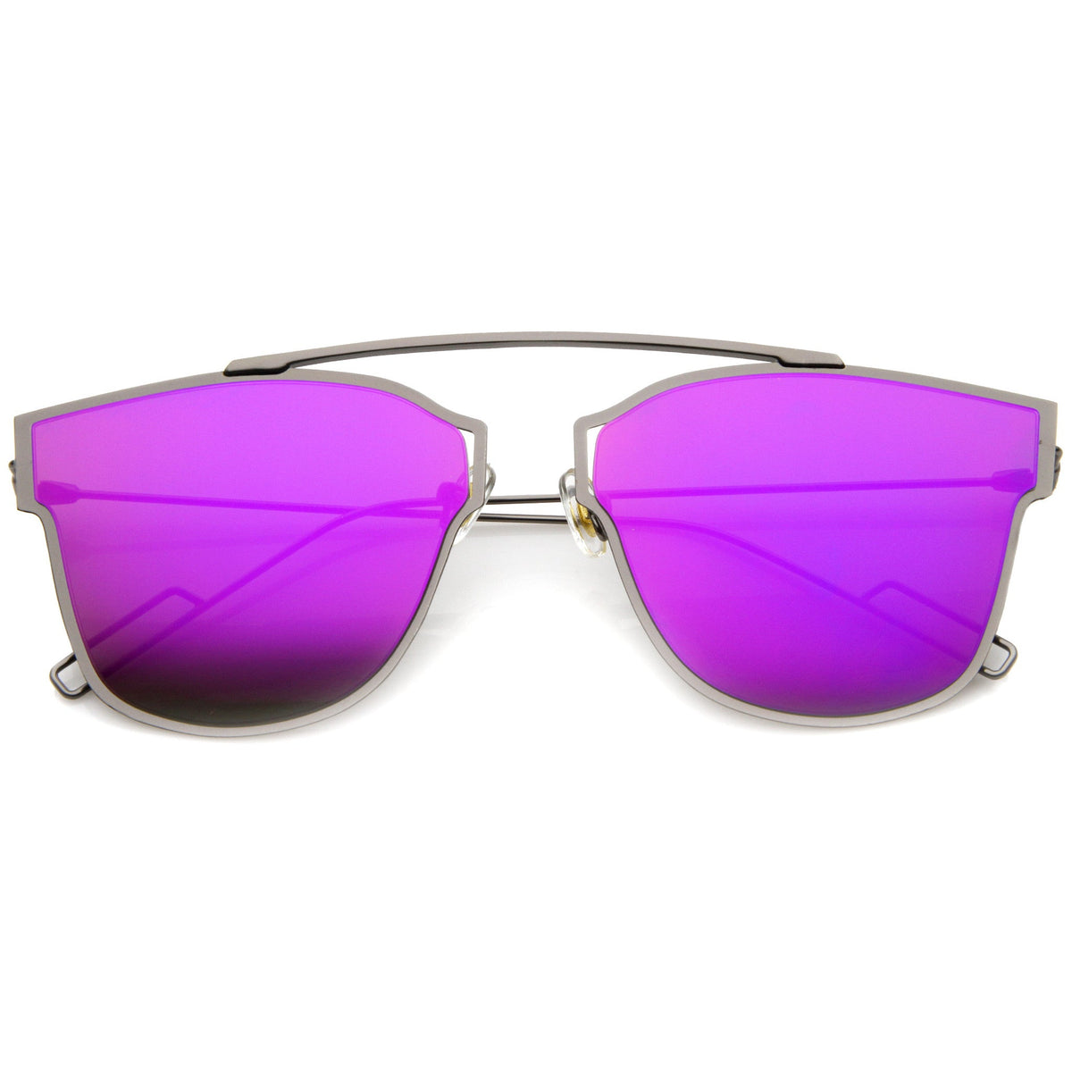 Modern Flash Mirror Flat Lens Thin Wire Frame Sunglasses A384