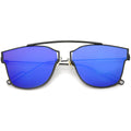 Modern Flash Mirror Flat Lens Thin Wire Frame Sunglasses A384