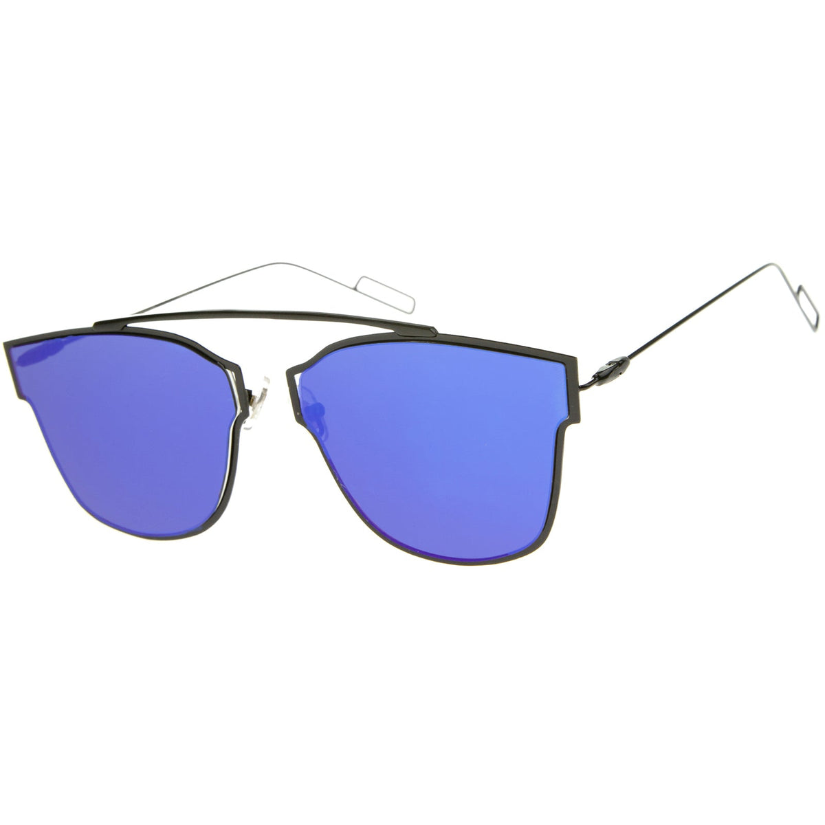 Modern Flash Mirror Flat Lens Thin Wire Frame Sunglasses A384