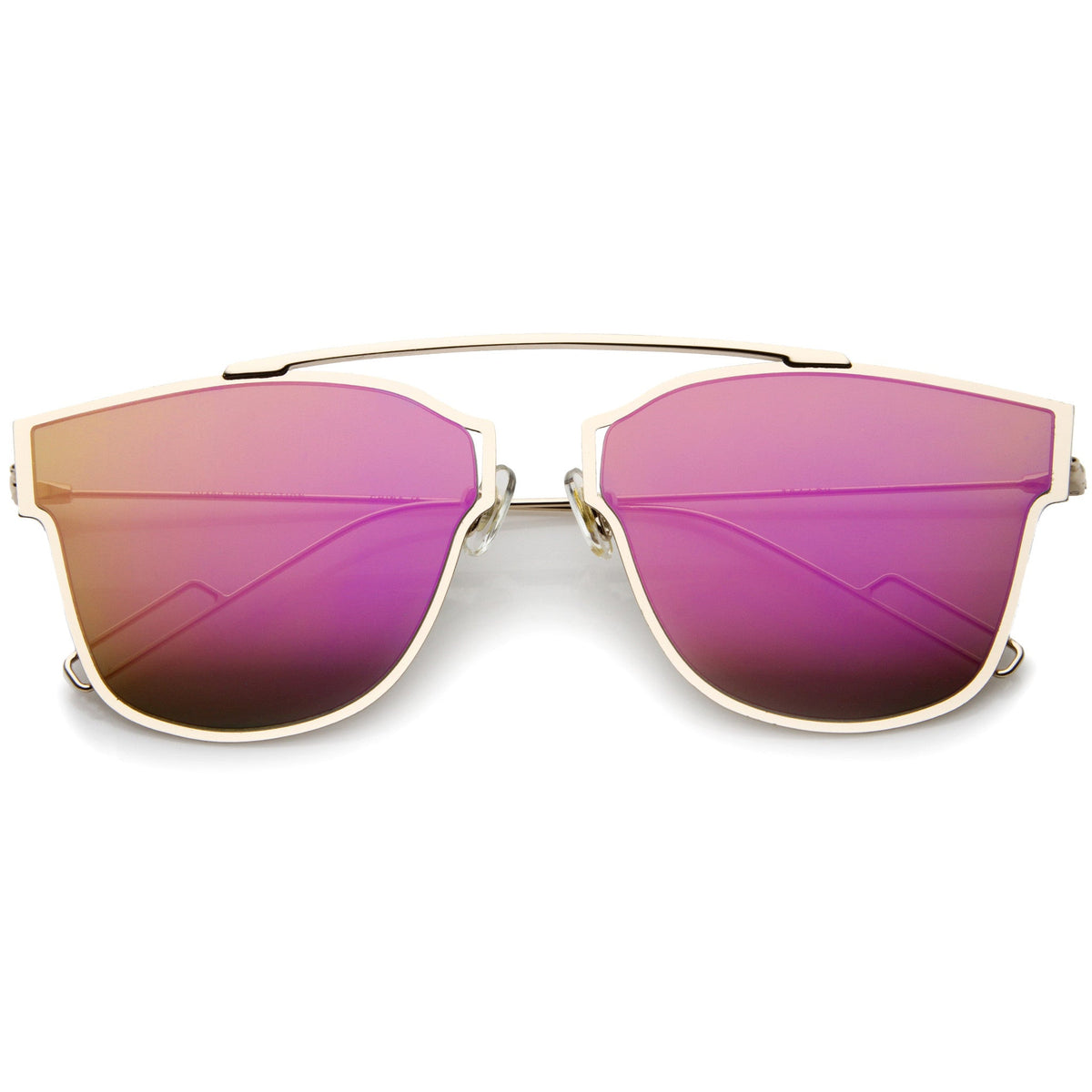 Modern Flash Mirror Flat Lens Thin Wire Frame Sunglasses A384