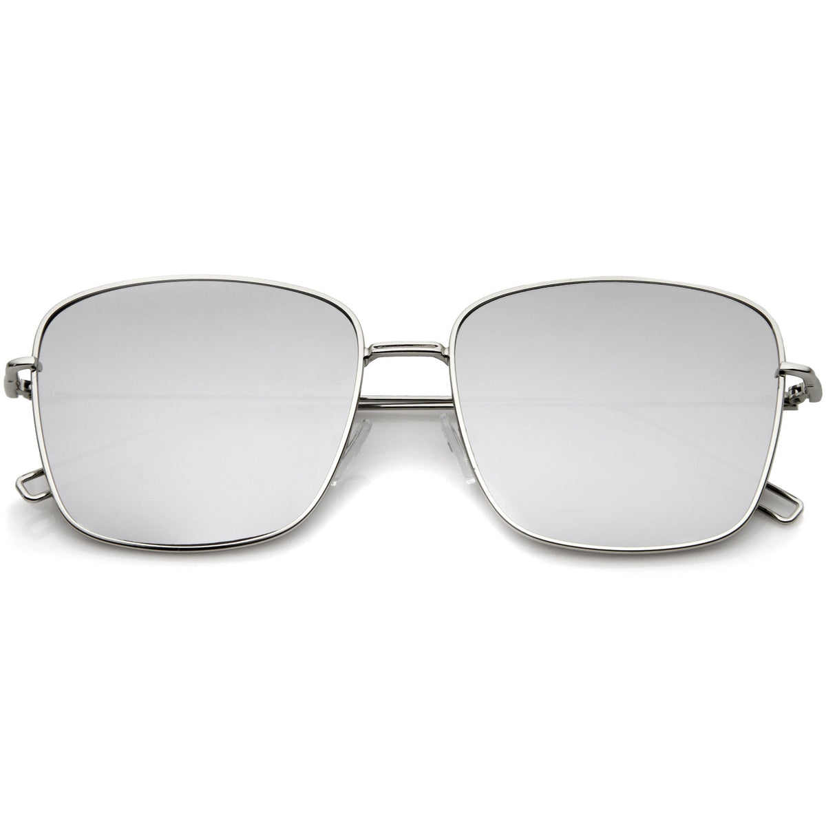 Modern Wire Metal Flat Lens Square Aviator Sunglasses A390