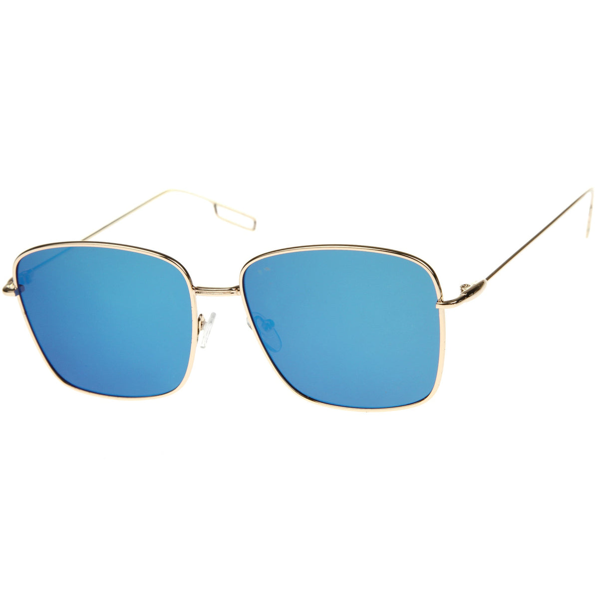 Modern Wire Metal Flat Lens Square Aviator Sunglasses A390