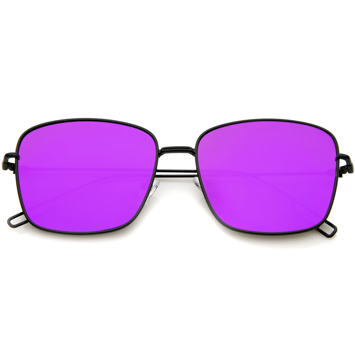 Modern Wire Metal Flat Lens Square Aviator Sunglasses A390