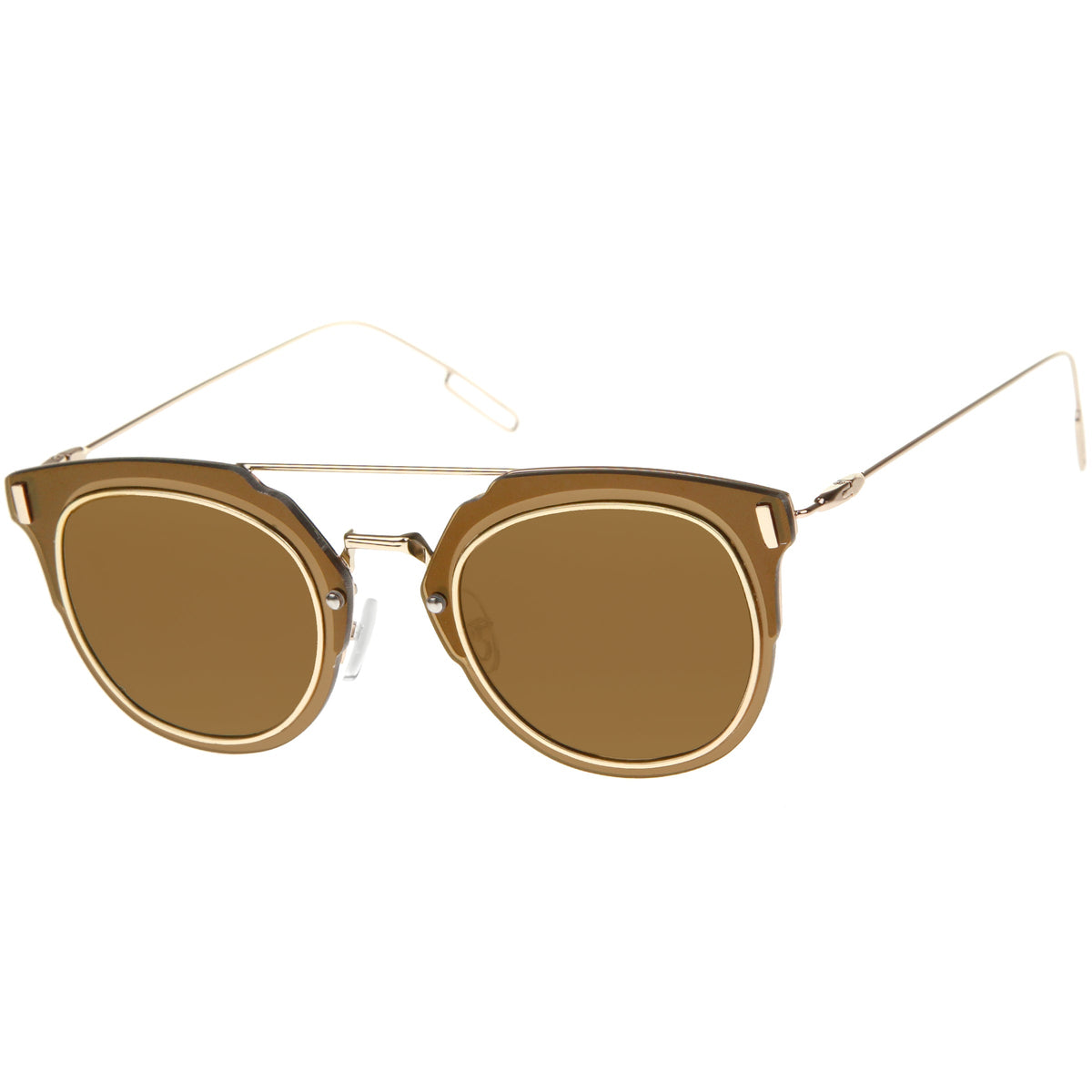 Ultra Slim Wire Frame Pantos Flat Lens Sunglasses A391