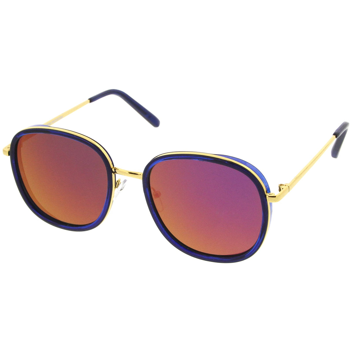 Retro Euro Mirrored Square Flat Lens Sunglasses A452