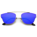 Ulture Slim Modern metal Crossbar Mirror Flat Lens Sunglasses A652