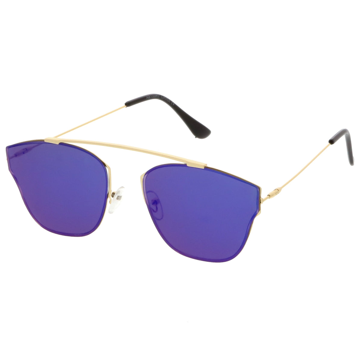 Ulture Slim Modern metal Crossbar Mirror Flat Lens Sunglasses A652