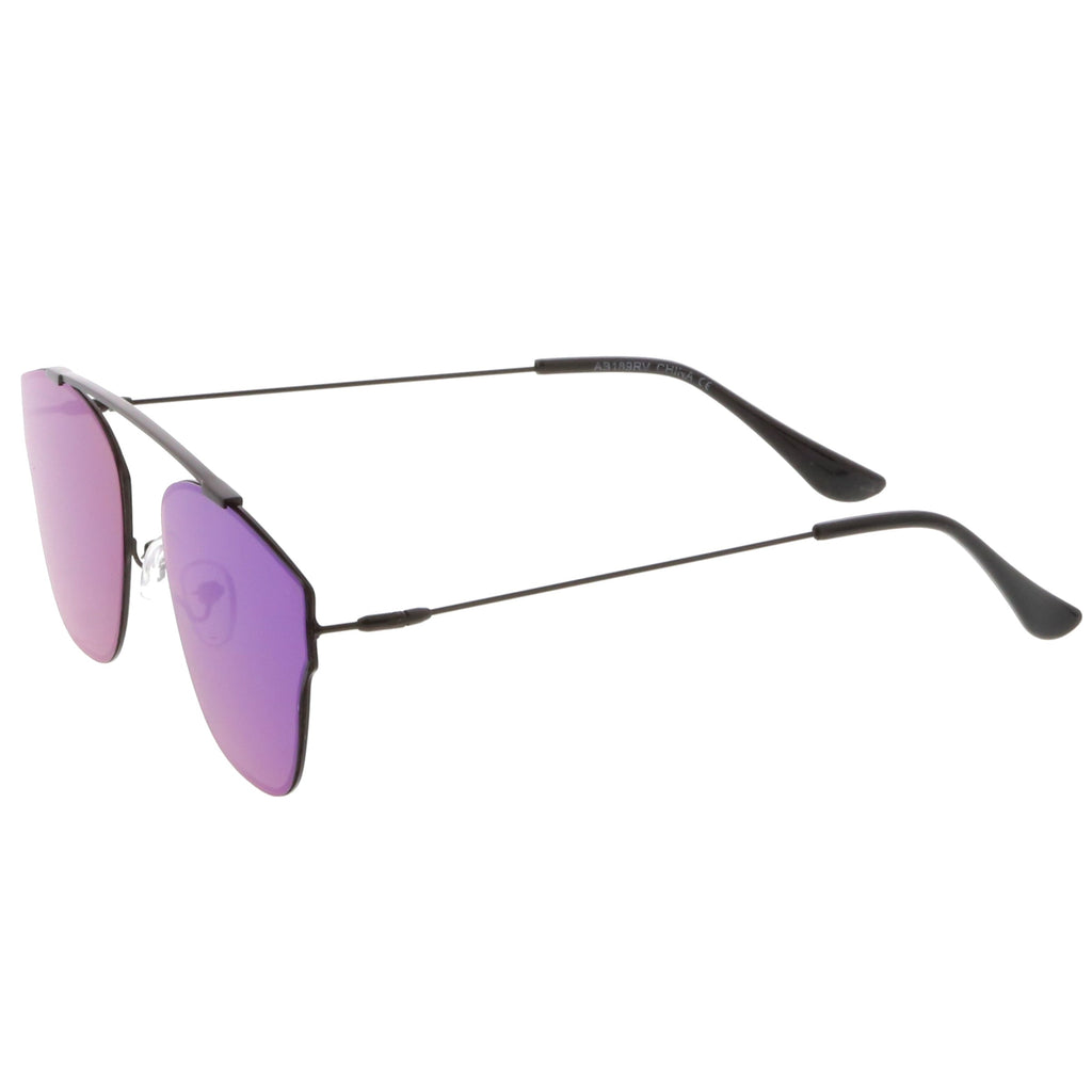 Ulture Slim Modern metal Crossbar Mirror Flat Lens Sunglasses A652
