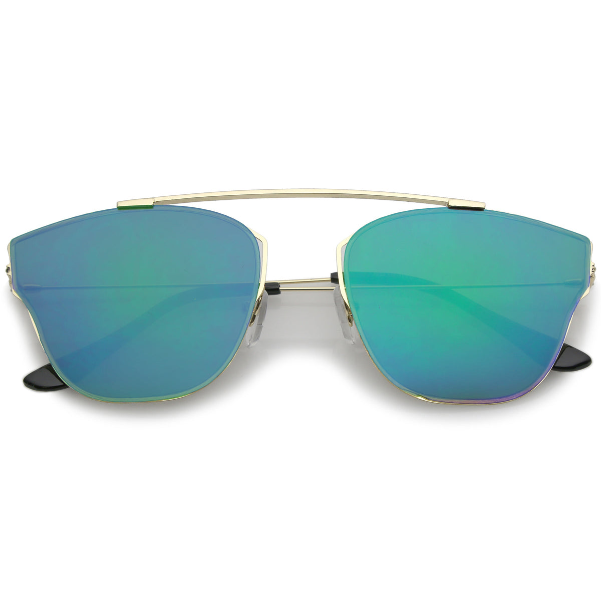 Ulture Slim Modern metal Crossbar Mirror Flat Lens Sunglasses A652