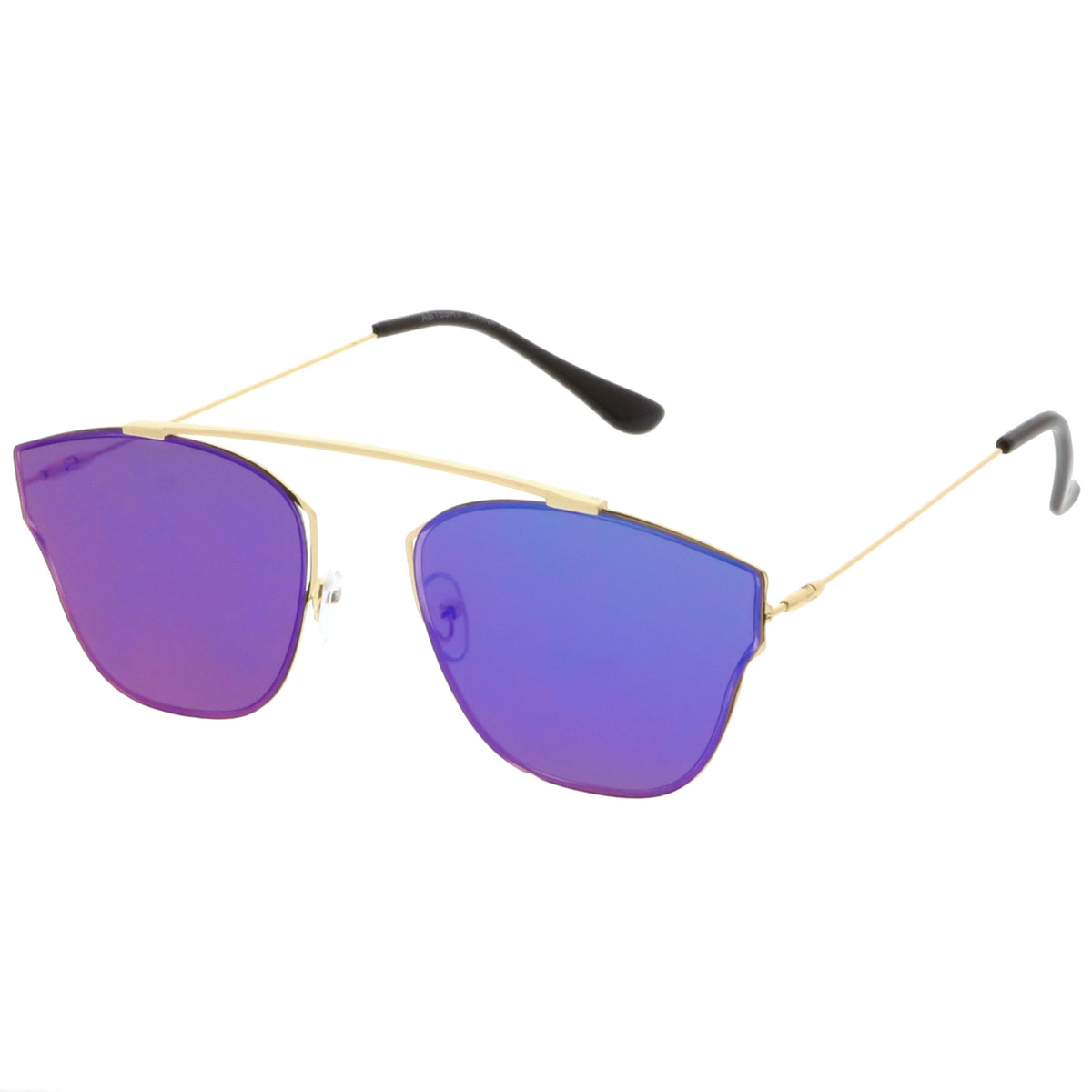 Ulture Slim Modern metal Crossbar Mirror Flat Lens Sunglasses A652