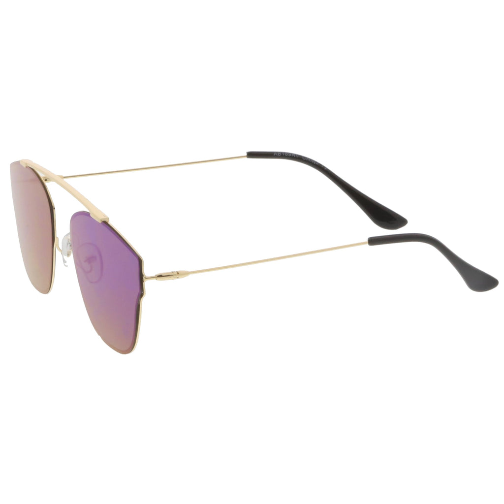 Ulture Slim Modern metal Crossbar Mirror Flat Lens Sunglasses A652