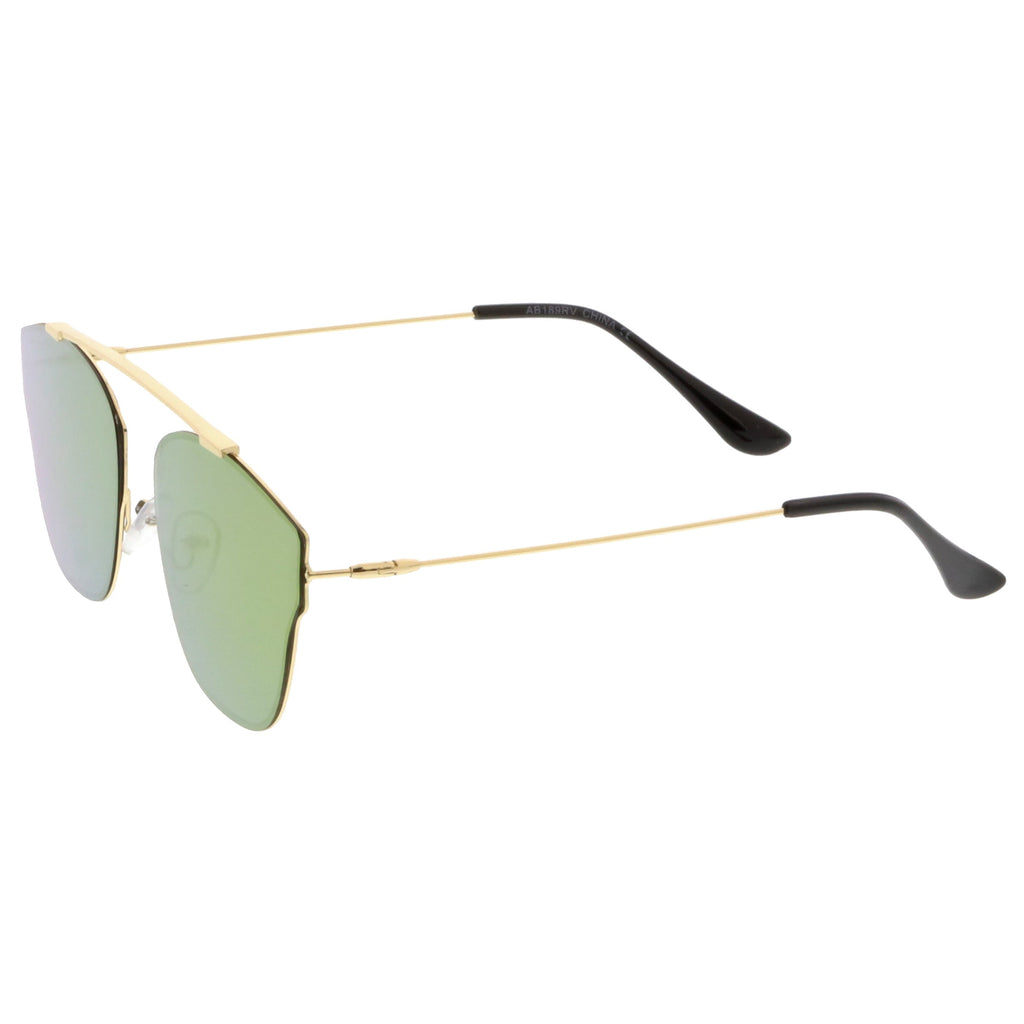 Ulture Slim Modern metal Crossbar Mirror Flat Lens Sunglasses A652