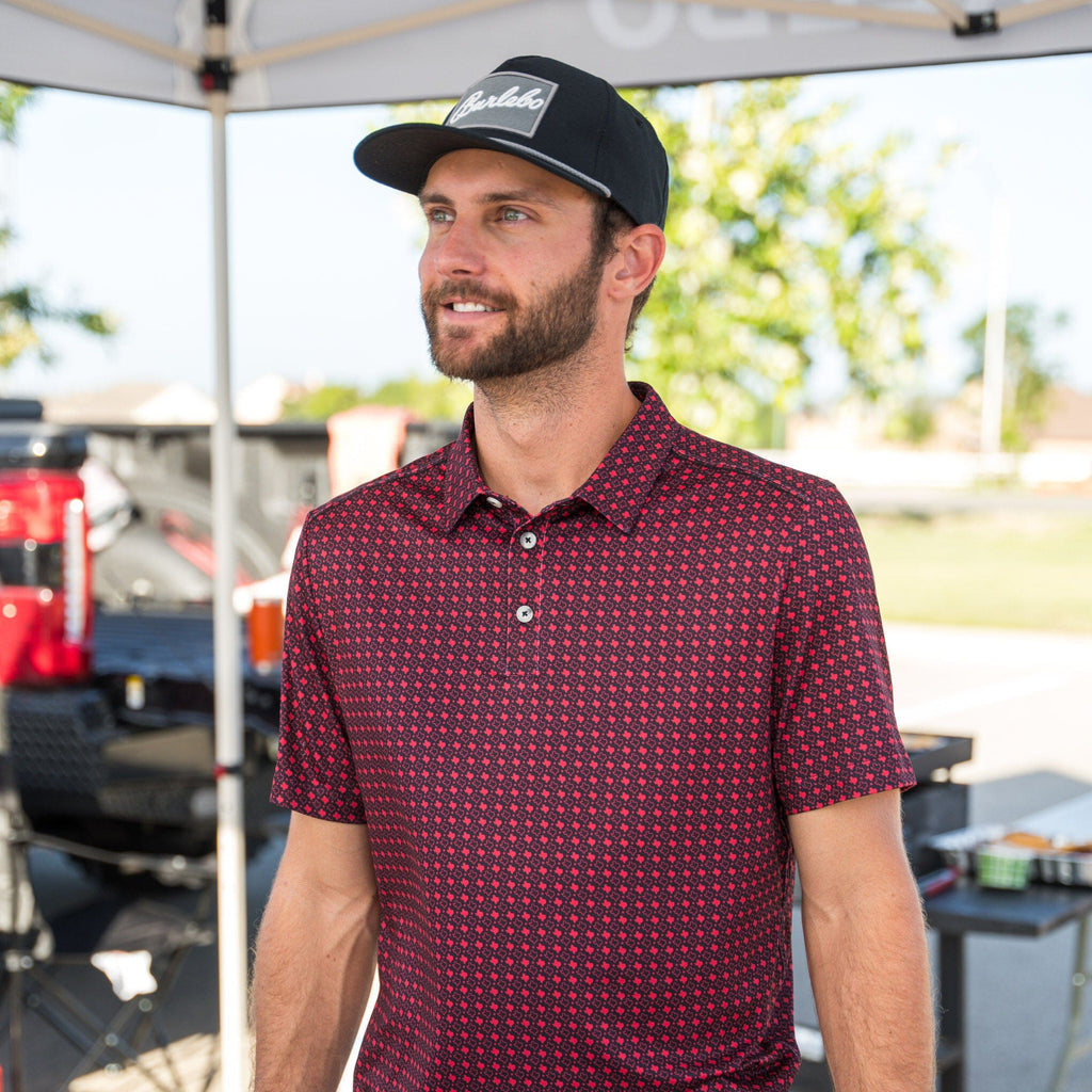 Performance Polo - Texas - Black & Red