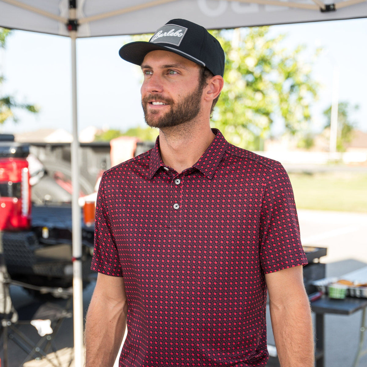 Performance Polo - Texas - Black & Red