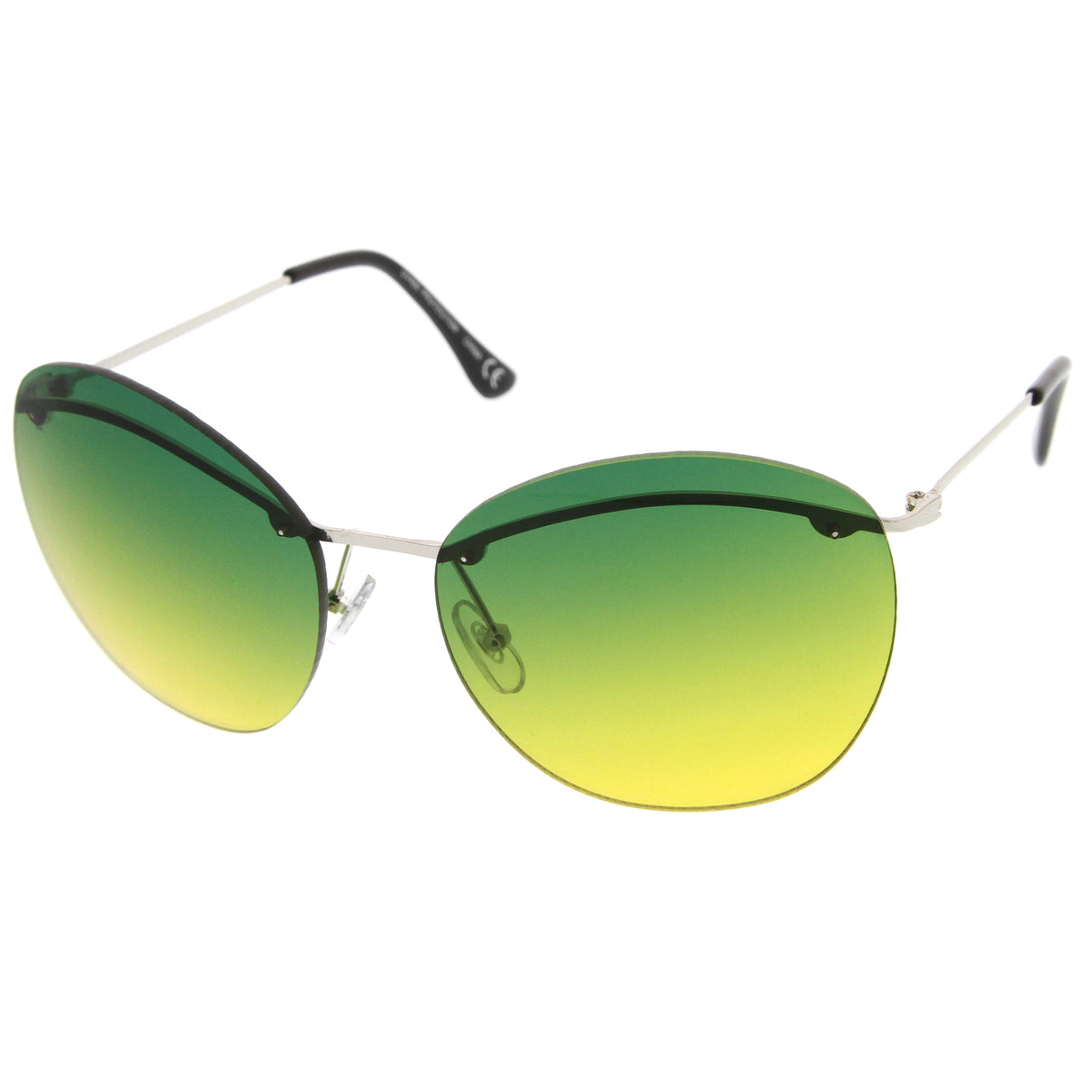 Women's Retro Round Inner Brow Gradient Lens Sunglasses A763