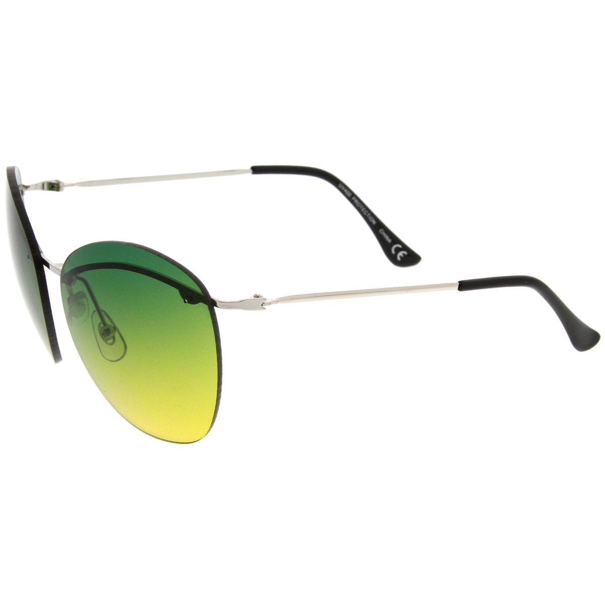 Women's Retro Round Inner Brow Gradient Lens Sunglasses A763