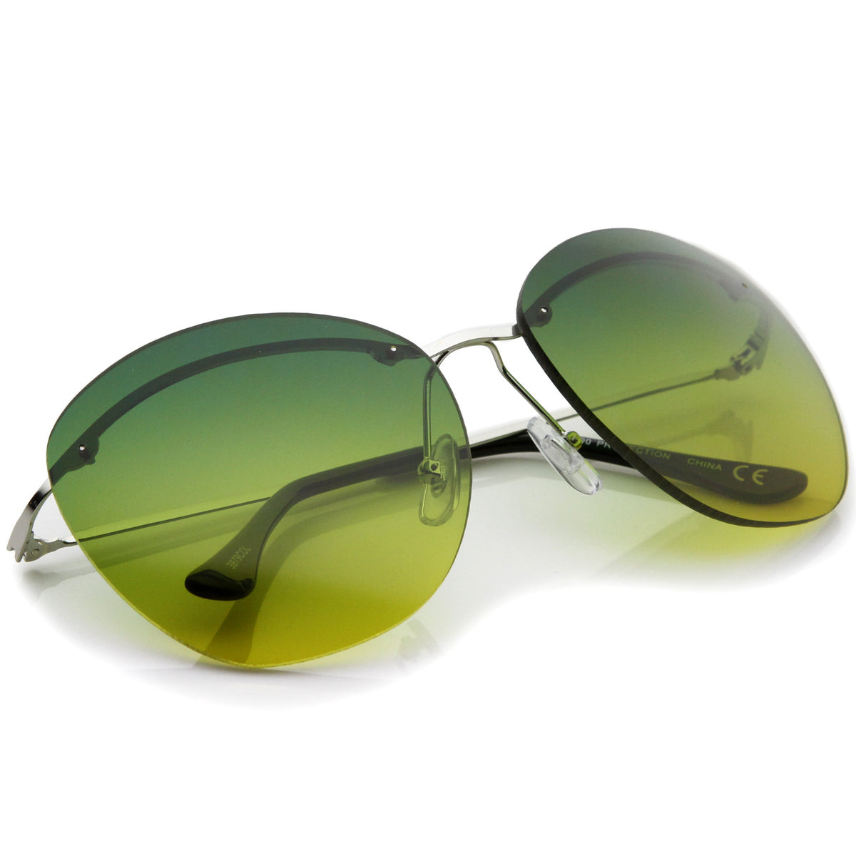 Women's Retro Round Inner Brow Gradient Lens Sunglasses A763