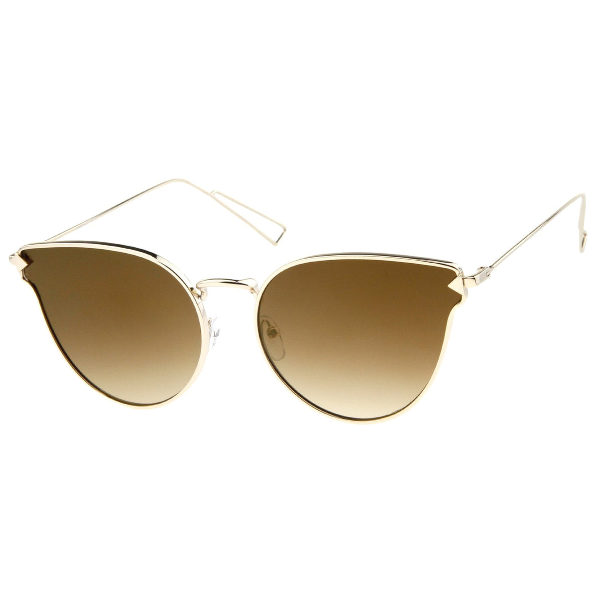 Women's Flat Lens Arrow Temple Cat Eye Sunglasses A804