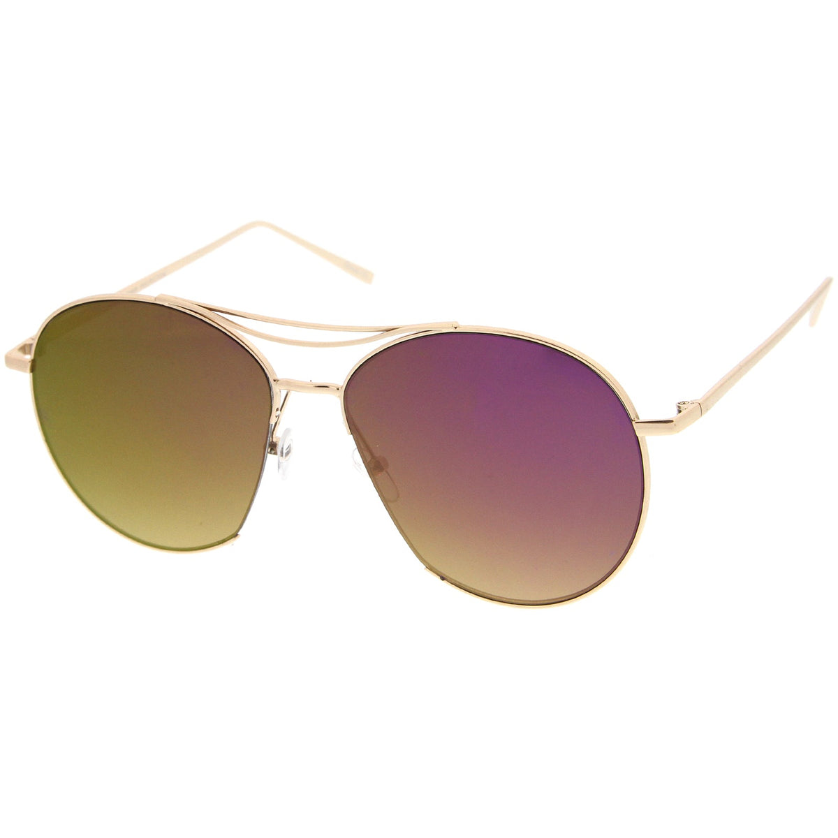 Oversize Thin Metal Mirrored Flat Lens Aviator Sunglasses A817