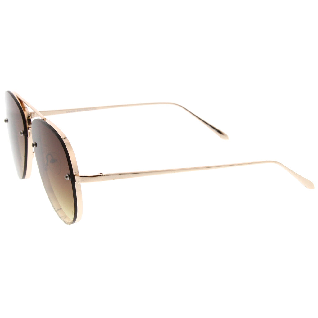 Modern Rimless Flat Lens Aviator Sunglasses 60mm A848