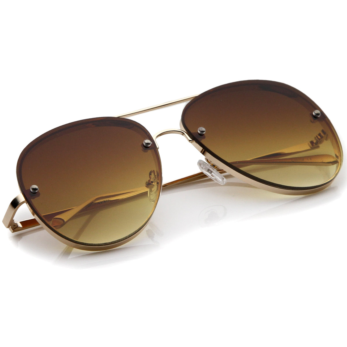 Modern Rimless Flat Lens Aviator Sunglasses 60mm A848
