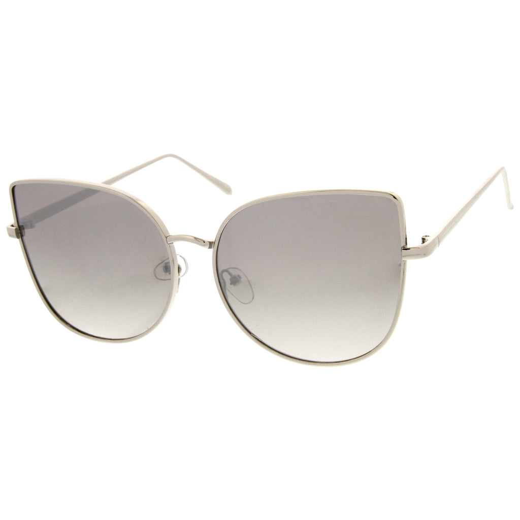Oversize Modern Flat Mirror Lens Fat Eye Sunglasses A852