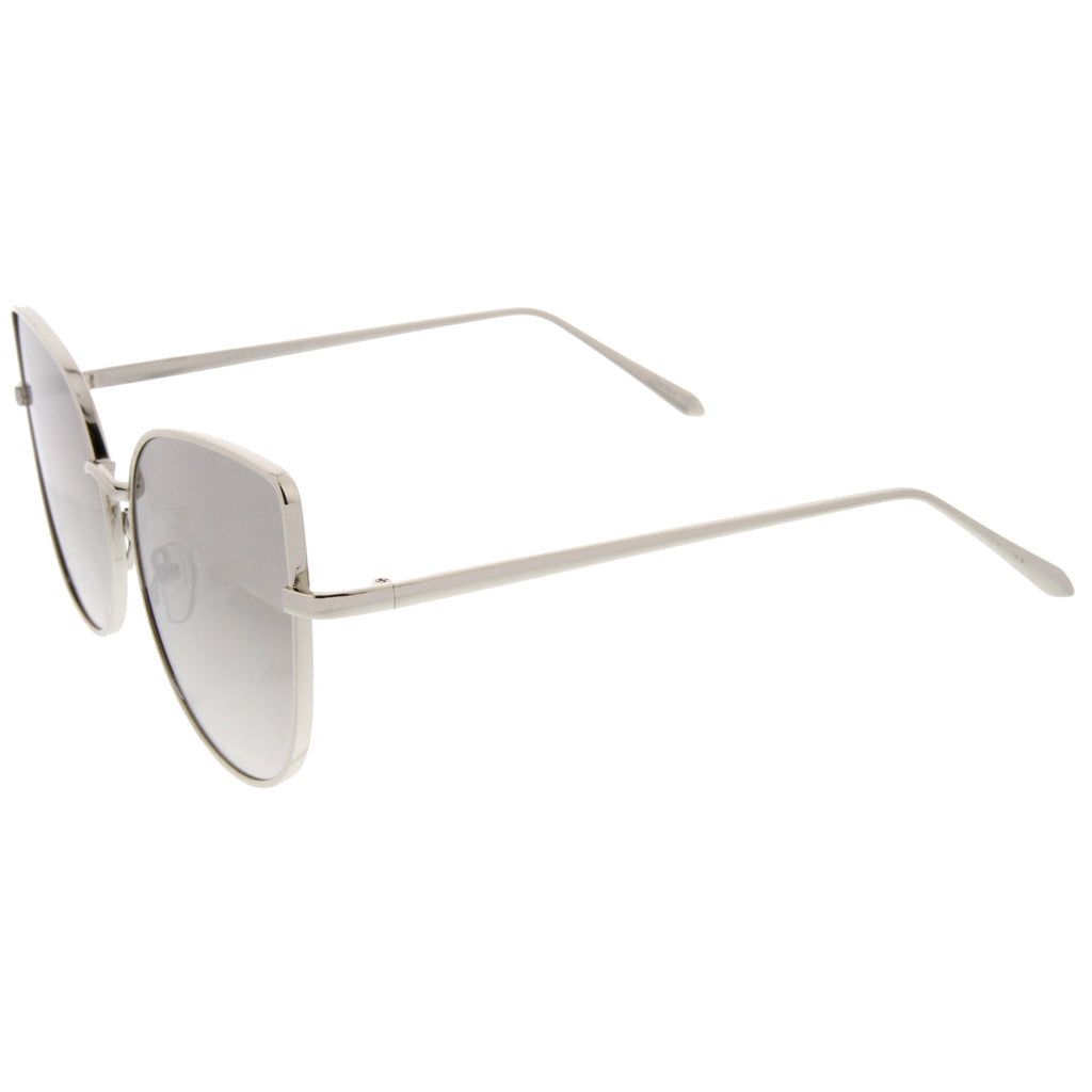 Oversize Modern Flat Mirror Lens Fat Eye Sunglasses A852