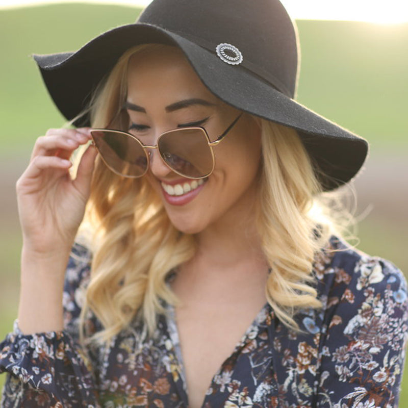 Oversize Modern Flat Mirror Lens Fat Eye Sunglasses A852