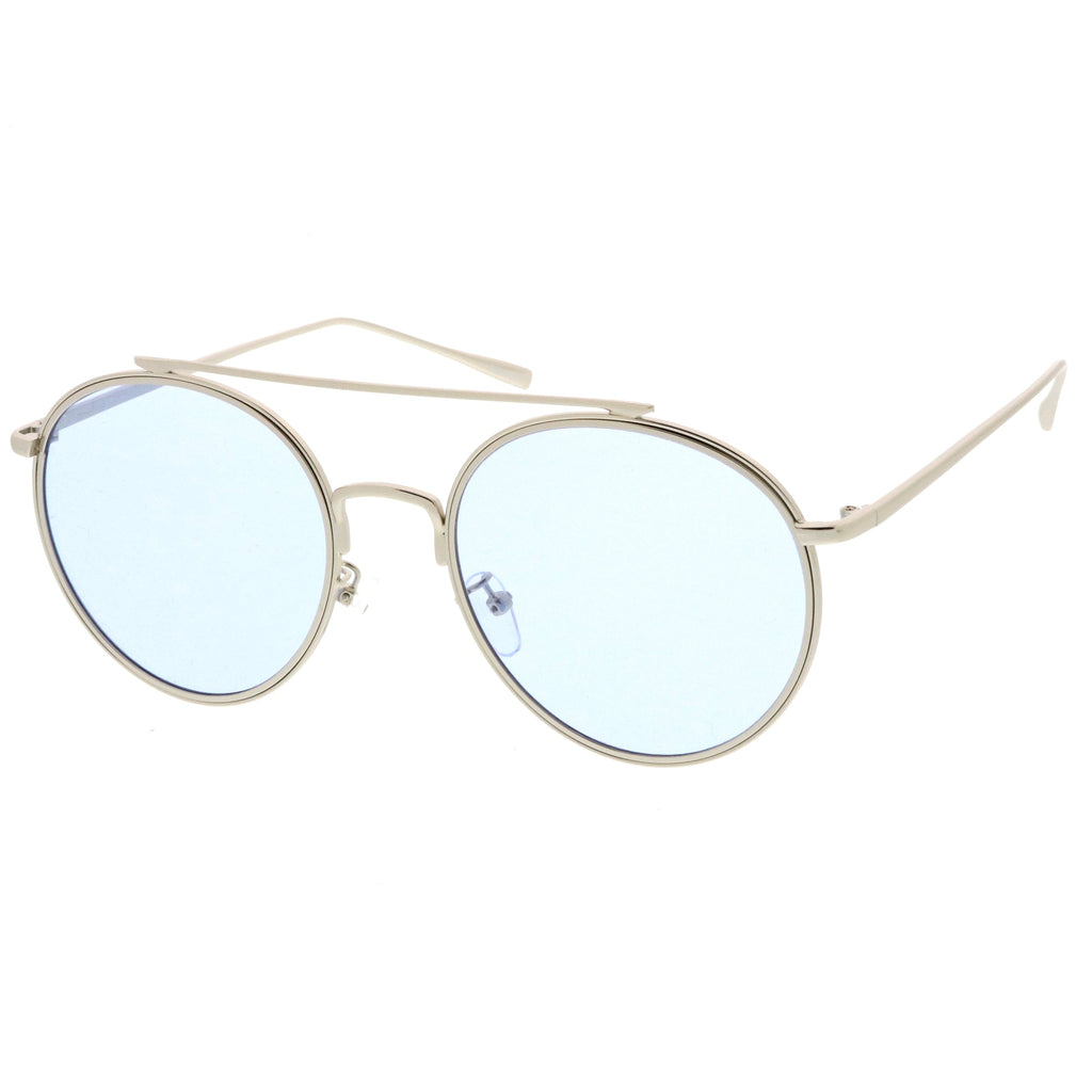 Modern Slim Round Color Tone Aviator Sunglasses A871