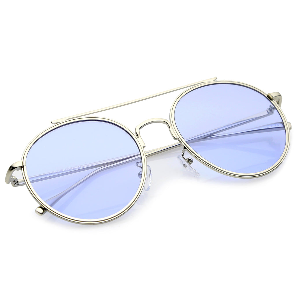 Modern Slim Round Color Tone Aviator Sunglasses A871