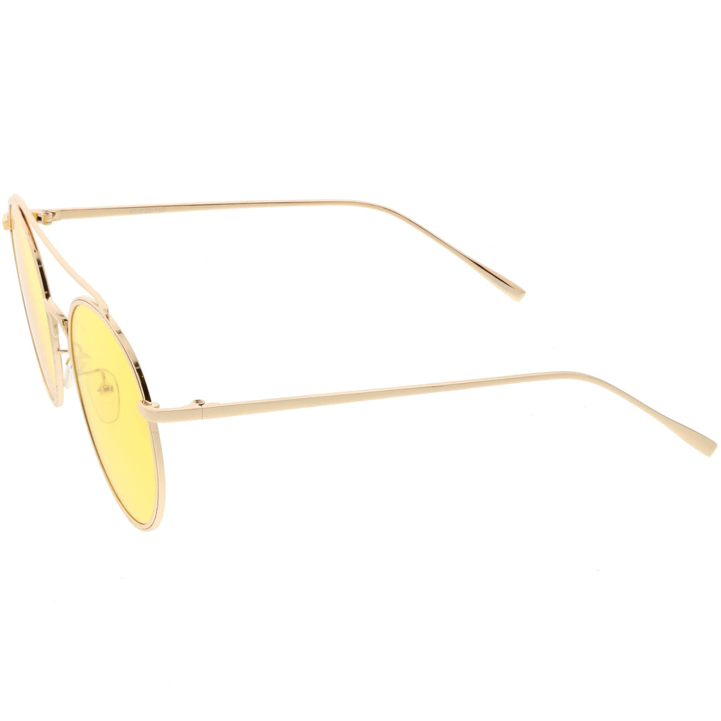 Modern Slim Round Color Tone Aviator Sunglasses A871