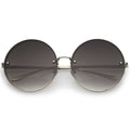 Women's Retro Oversize Round Flat Lens Sunglasses A893