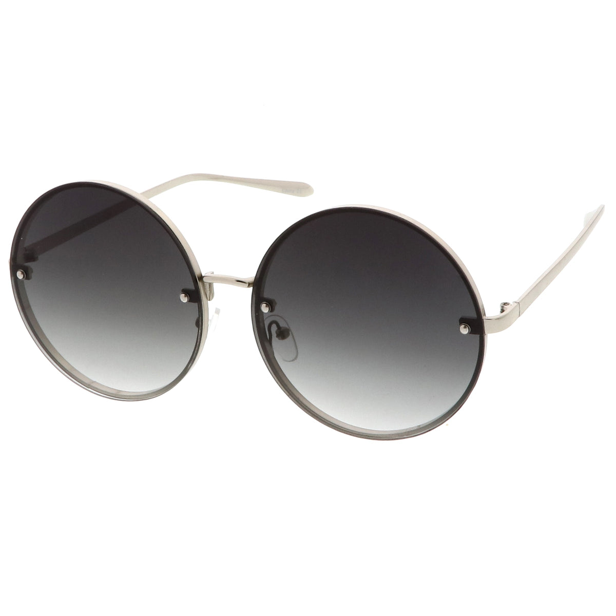Women's Retro Oversize Round Flat Lens Sunglasses A893