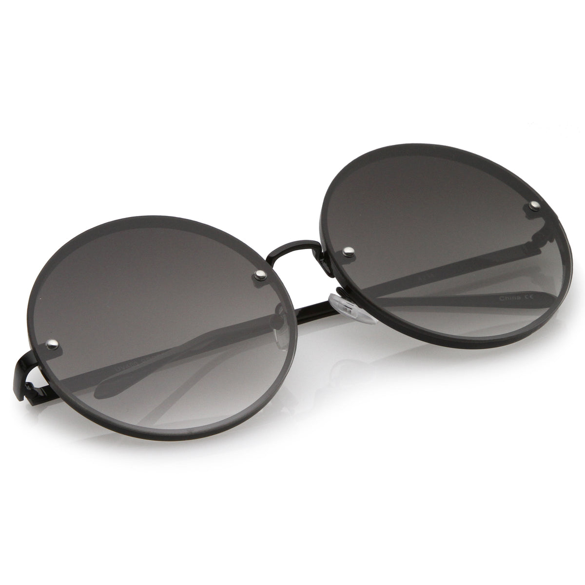 Women's Retro Oversize Round Flat Lens Sunglasses A893