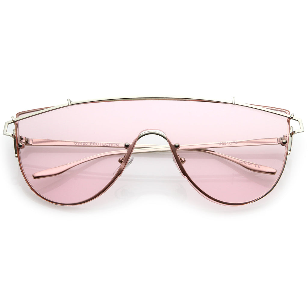 Retro Modern Flat Top Shield Sunglasses A908