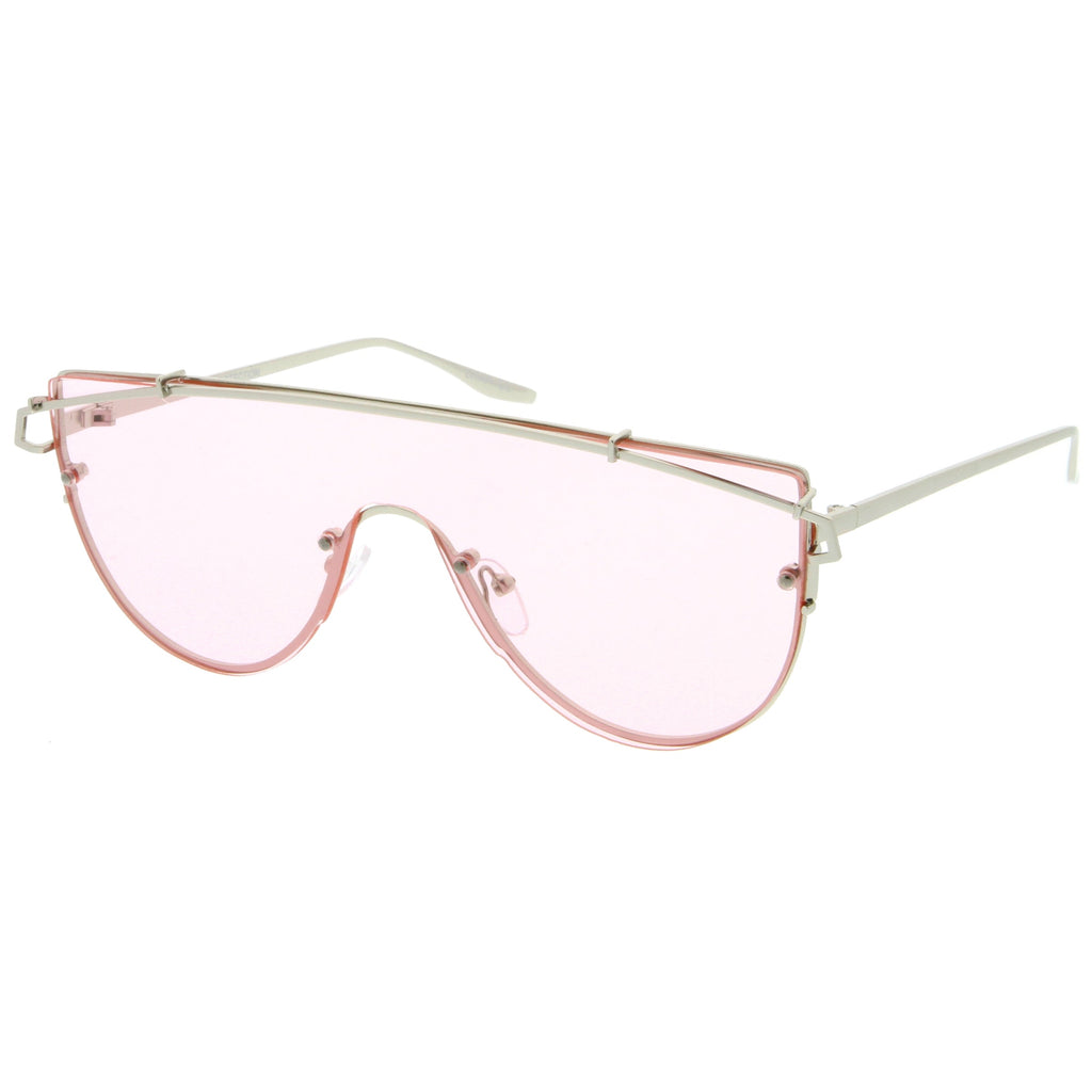 Retro Modern Flat Top Shield Sunglasses A908